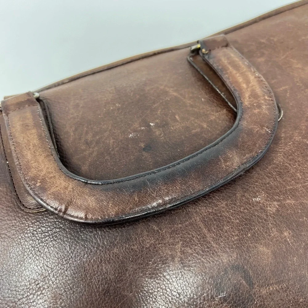 Vintage Coach NYC Brown Leather Briefcase Attache USA Glove Tanned No. 507-9246